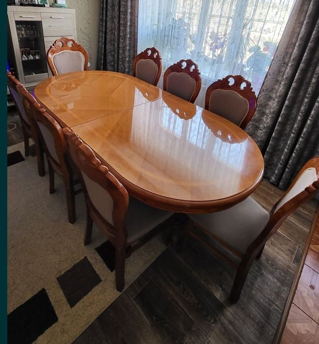 Стол раскладной со стульями 2.9 метра