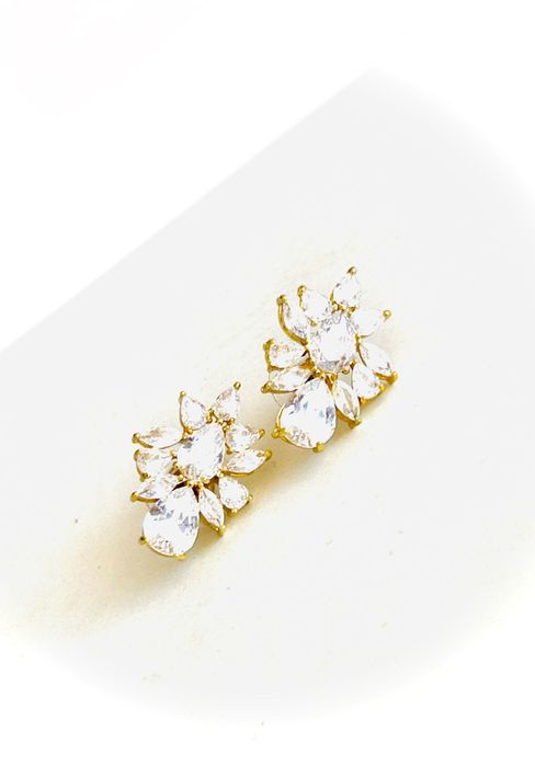 Златни обеци с кристали Swarovski