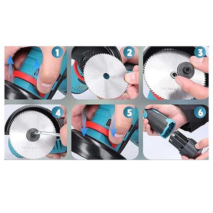 Ъглошлайф Cordless, 19 500 rpm, комплект от 2 батерии 12 V, 18 см