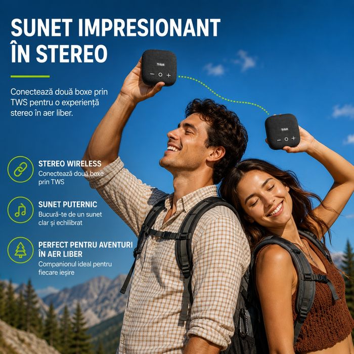 Boxă Bluetooth Tribit StormBox Micro 2 IP67 12H Stereo TWS