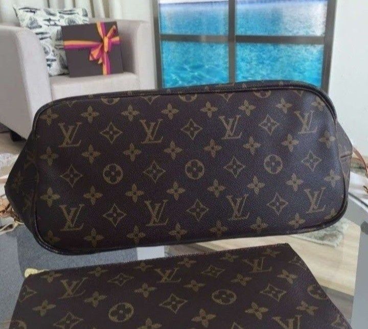 Geanta piele naturala,model Neverfull,saculet,factura,card,eticheta