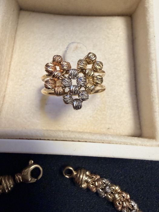 Set bratara si inel din aur 14 k