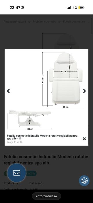 Scaun Cosmectica/Pedichiura Alb