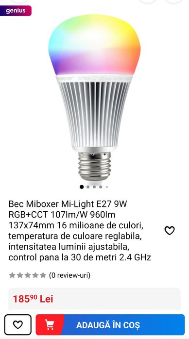 Bec Miboxer, 9W , cu control de la distanță . Nou