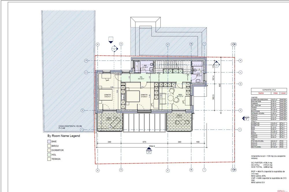 Teren 313 mp, Bucurestii Noi, Dămăroaia Bazilescu, parcela de colț, orientare sudica, Certificat Urbanism, casa demolabila, proiect