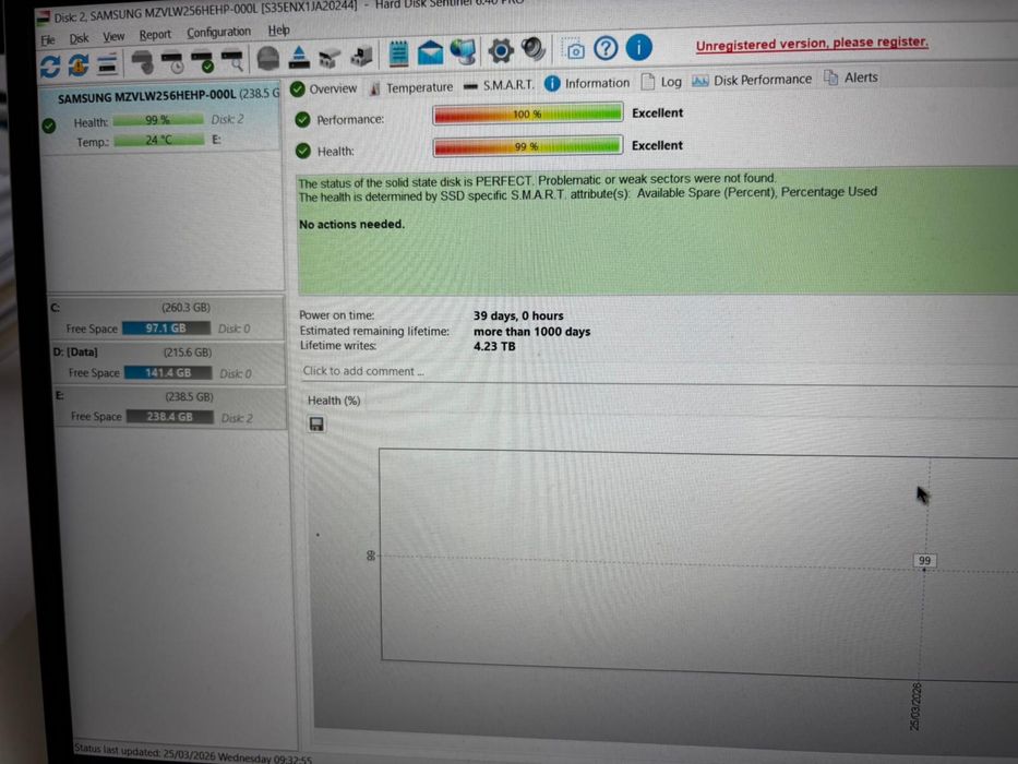 SSD Samsung PM961 256GB NVMe M.2 - Performanță Ridicată (Viteză mare)