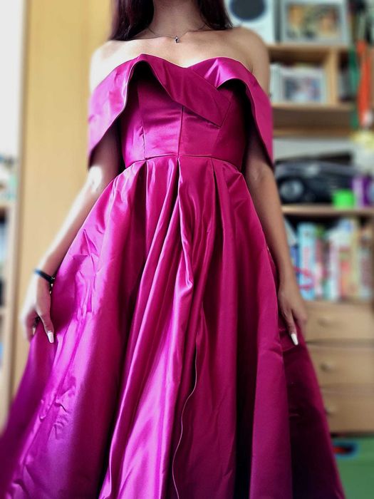 Rochie de ocazie din tafta - culoarea magenta