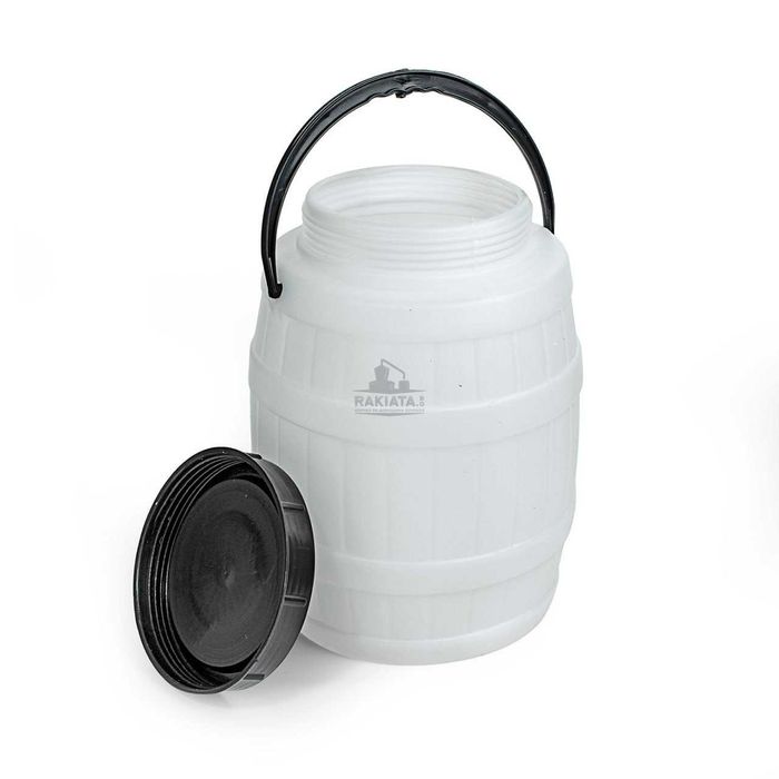 Бидон 12 литра с дръжка, бял с форма на буренце