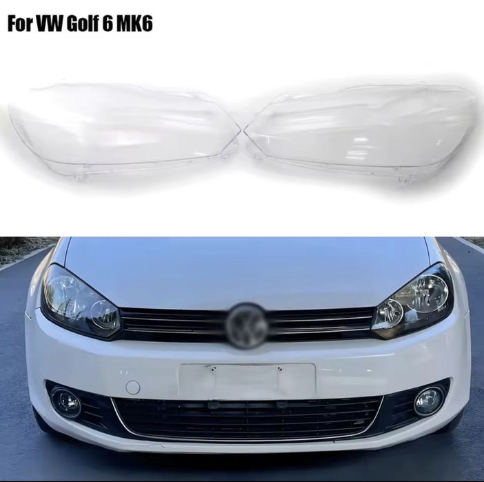 VW Golf 6 Стъкло Капак за Фар (Ляв и Десен) Комплект - Перфектни