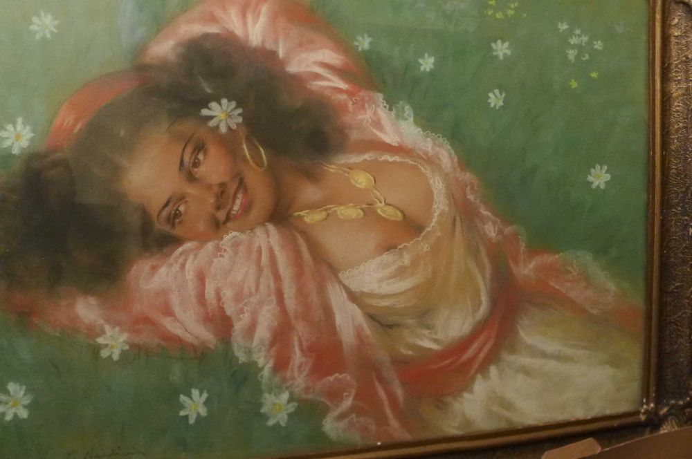 Pio Nardini - Tiganca - Nud Tablou Inramat Grafica Carbune Color 70/50