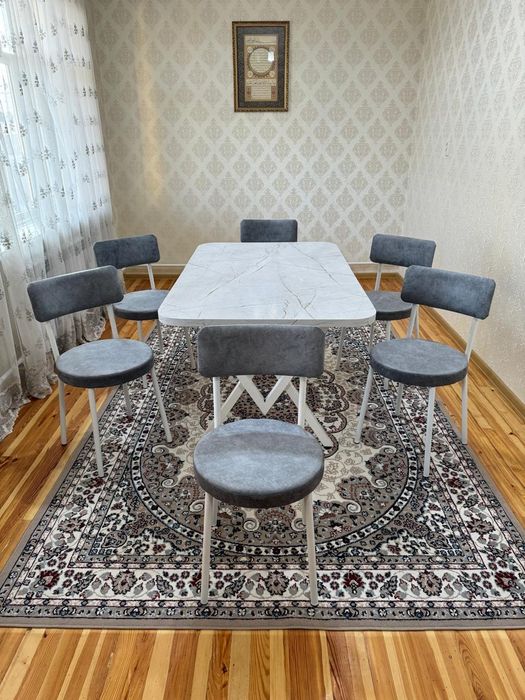 Стол стулья сапалы материалмен