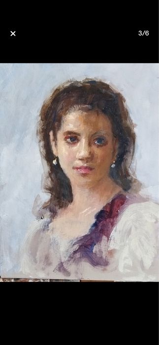 Tablou in ule pe panza portret de femeie” Ninette”