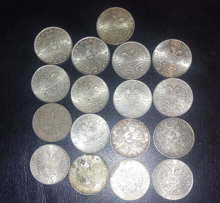 Austria Lot 17 monede de 2 Schillng - Argint