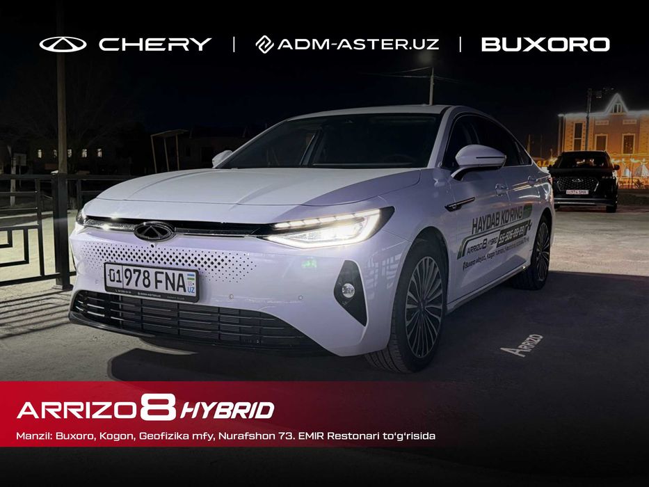 Chery Arrizo 8 Hybrid Premium ADM-ASTER Rasmiy dilerlik markazi.