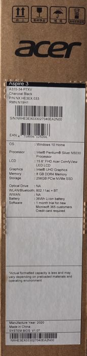 Laptop Acer aspire 3