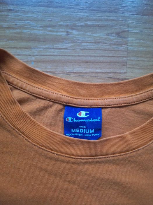 Tricou Champion Script Logo Mărimea M Portocaliu Oversized 100% Bumbac