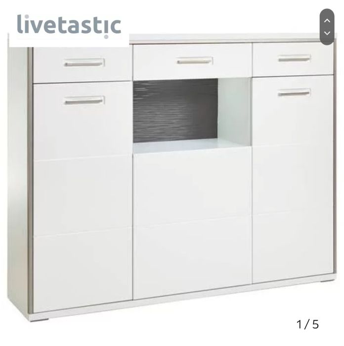 SS30! NOU Vitrină alb "Livetastic"