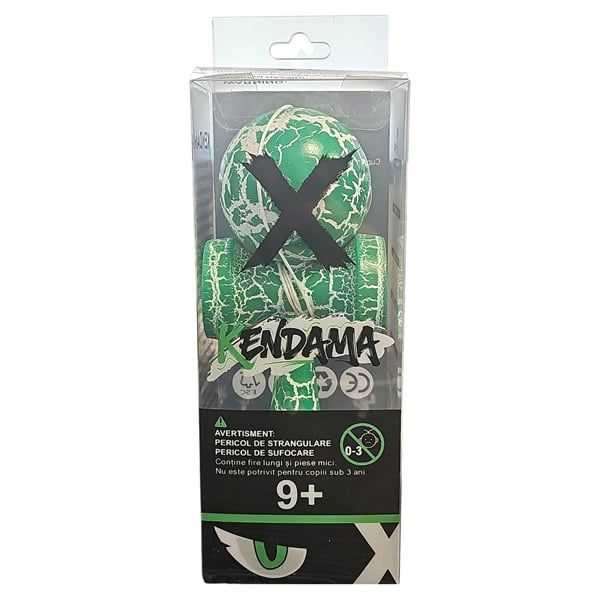 Set de trei Kendama X Originala, 18 cm, verde/albastru/negru