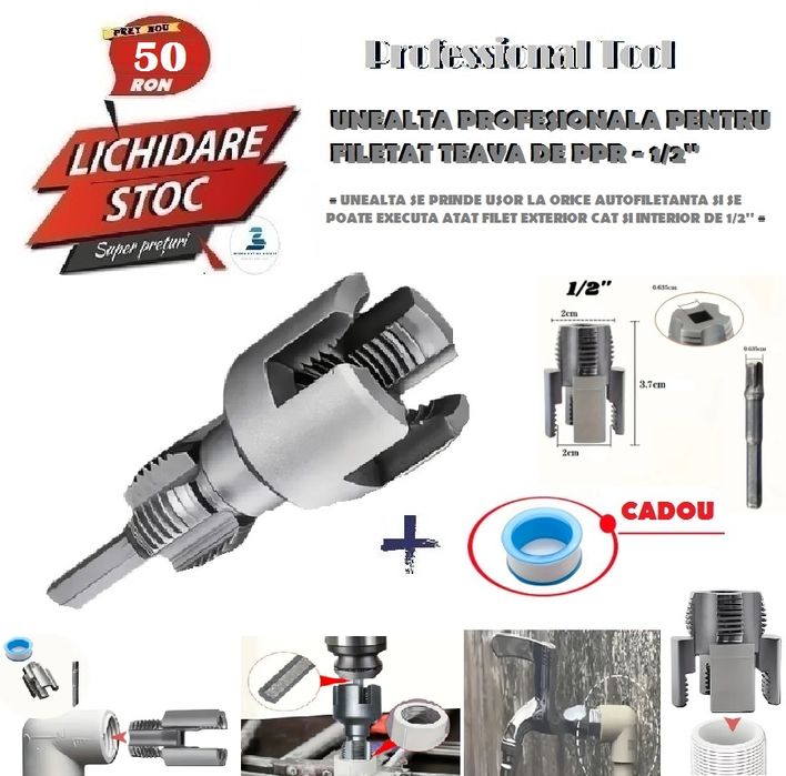 Unealta profesionala pentru filetat teava PPR de 1/2”