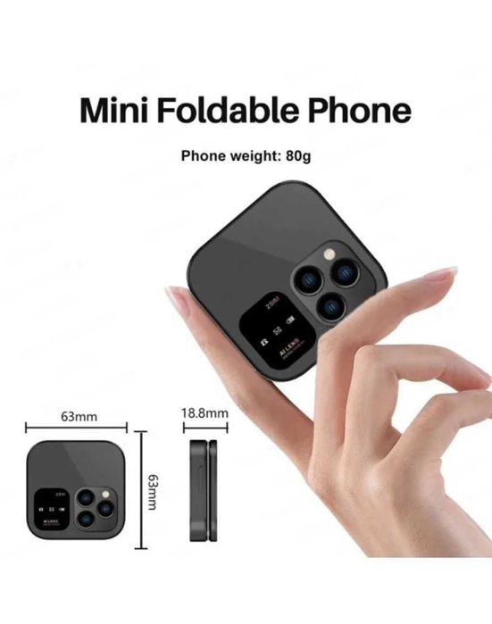 Мини телефон i16 Pro, две SIM карти, SD карта, FM, камера, LED