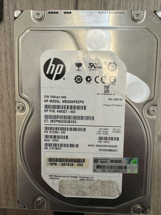 HPE 2TB SAS диск