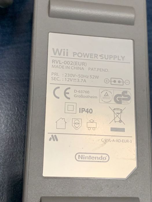Alimentator original pt. consola Nintendo Wii 12v 3.7A