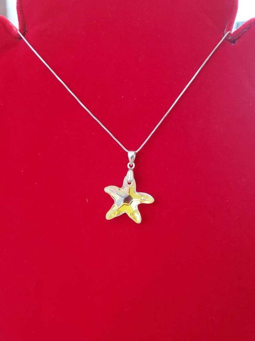 AG225,set argint 925,nou/marcat, lant si pandantiv swarowsky cameleon