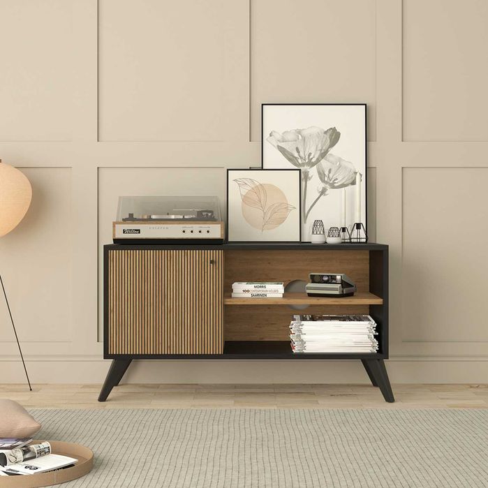 ТВ шкаф Puzzle-home KRUDEN, Натурален, Пдч, 100х40х51см.