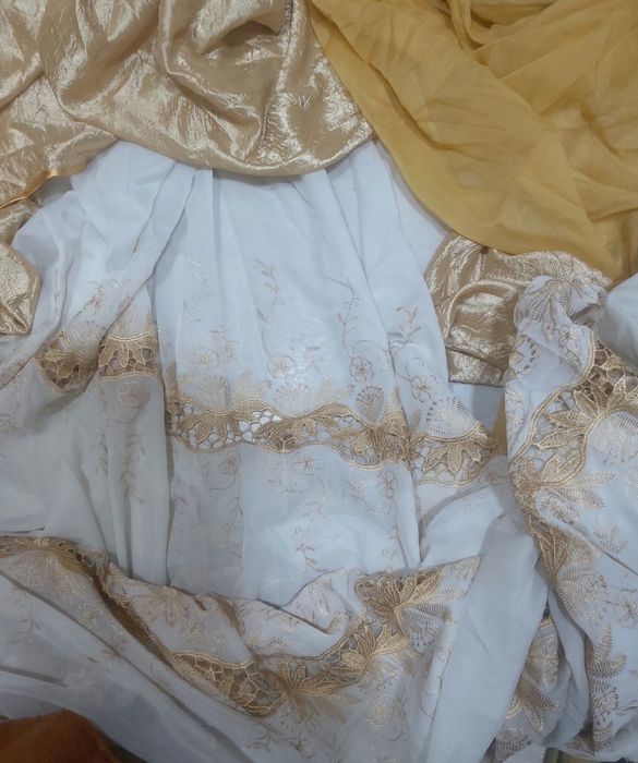 Тюль на окно с лентой