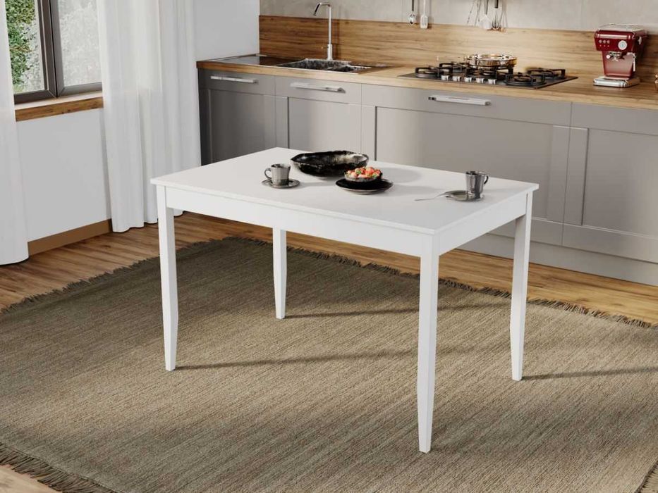 Canapea Morelia Visinie+Masa Grand Alba+4 Scaune Grand Gri Inchis