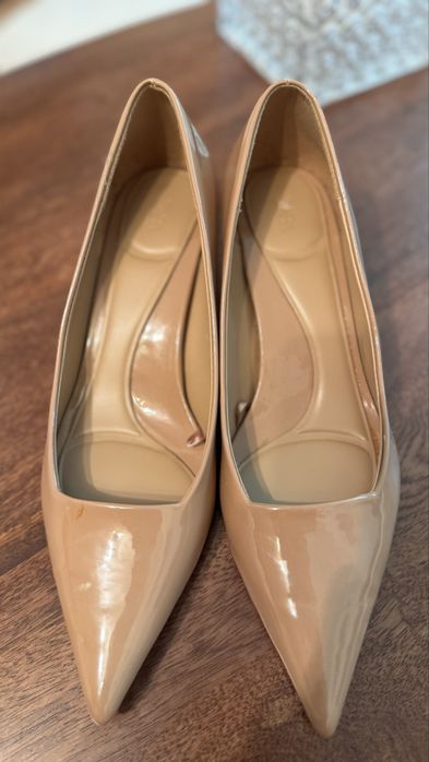Pantofi Zara  maro camel din lac  36
