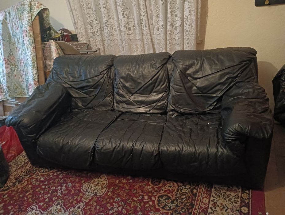 Canapea Piele culoare Neagră