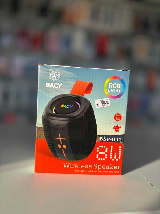 Boxa portabila wireless, 8w, timp de ascultare 4-6h, 1200mAh, Neagra