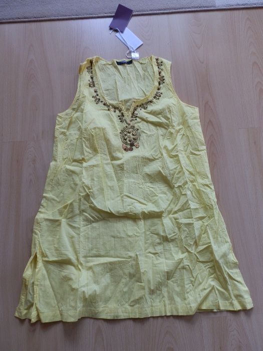 нова лятна туника XL в зелено и жълто