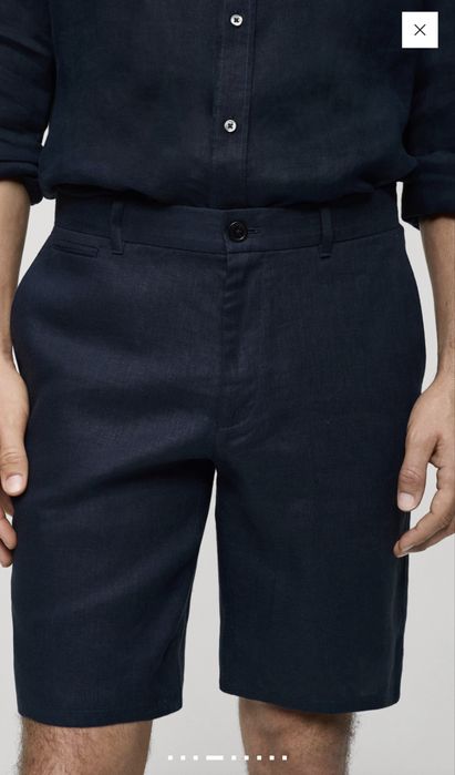 Pantalon in 100% bleumarin Mango