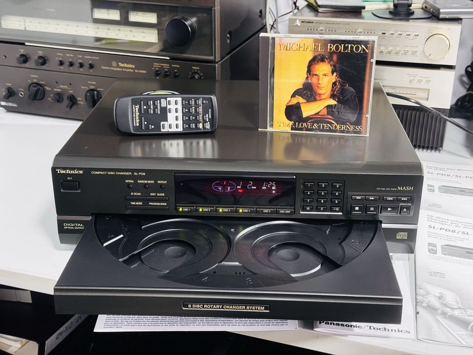 CD-player TECHNICS SL-PD8,5 disc changer,telecomandă+manuale