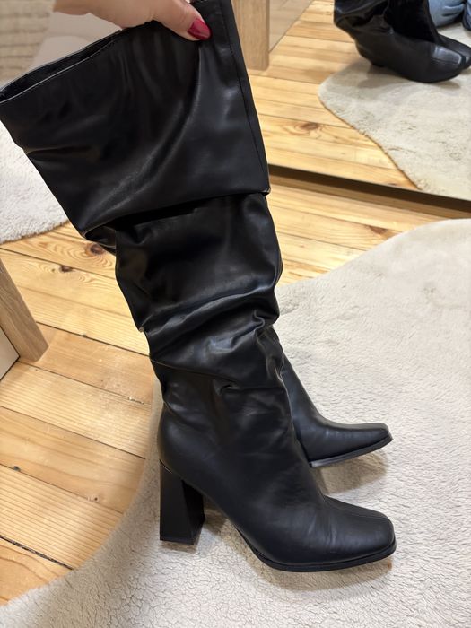 Черни кожени ботуши Jenny fairy