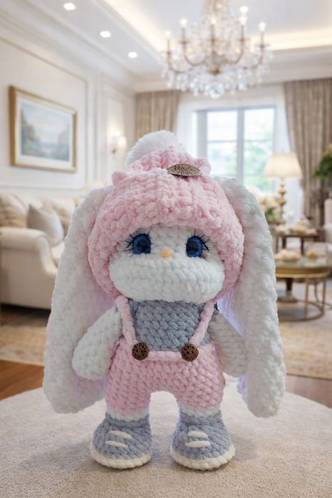 Вязаный зайчик игрушка