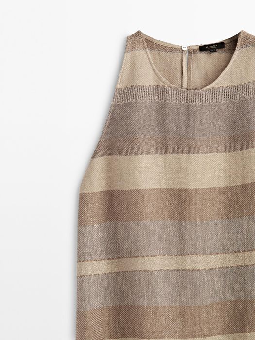 Rochie din in Massimo Dutti