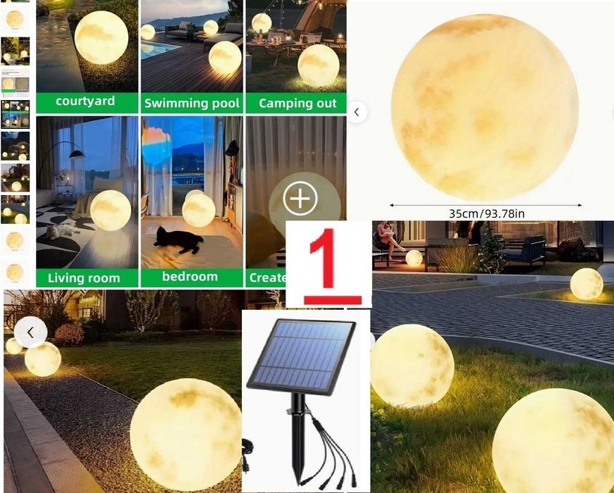 Lumini solare LED, sfera, piatra de gradina curte terasa balcon terasa