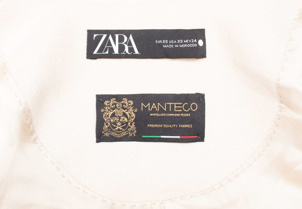 ZARA Manteco оригинално дамско преходно палто от вълна бежово XS