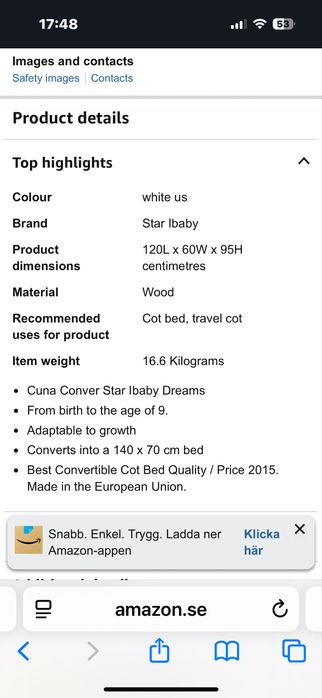 Бебешко/Детско легло Star ibaby с матрак Happy dreams