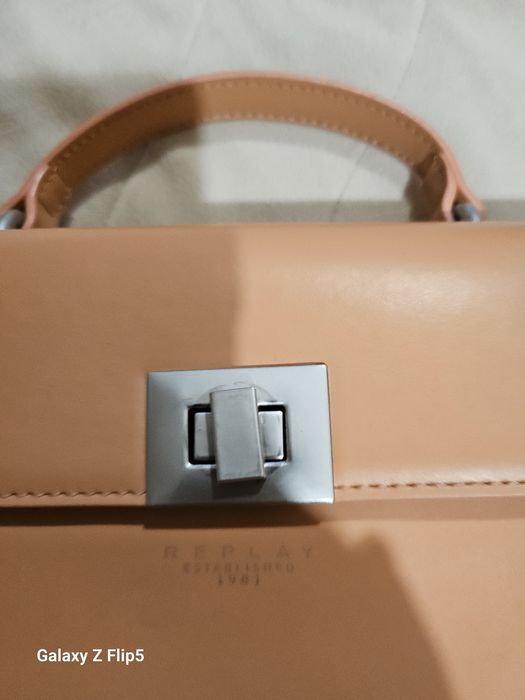 Чанта Replay цвят сьомга