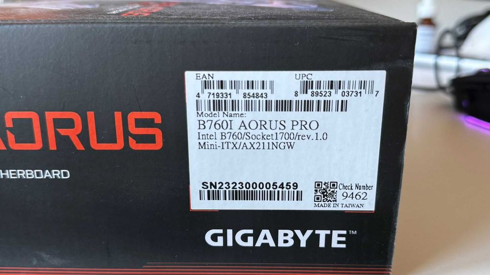 Placă de bază Mini-ITX Gigabyte B760I AORUS PRO DDR5 - Socket 1700