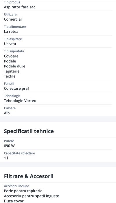 Aspirator Miele fara sac (comp.praf), in stare excelenta