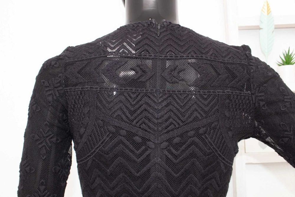 Isabel Marant H&M оригинална дамска блуза черна дантела памук 34 XS