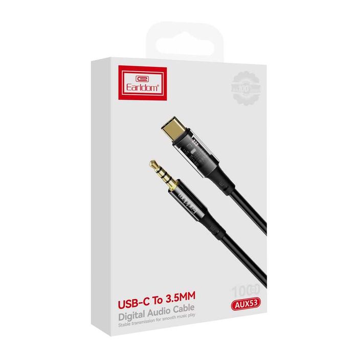 AUX към Type-C кабел за смартфон Earldom, 3.5мм жак 1 метър USB-C
