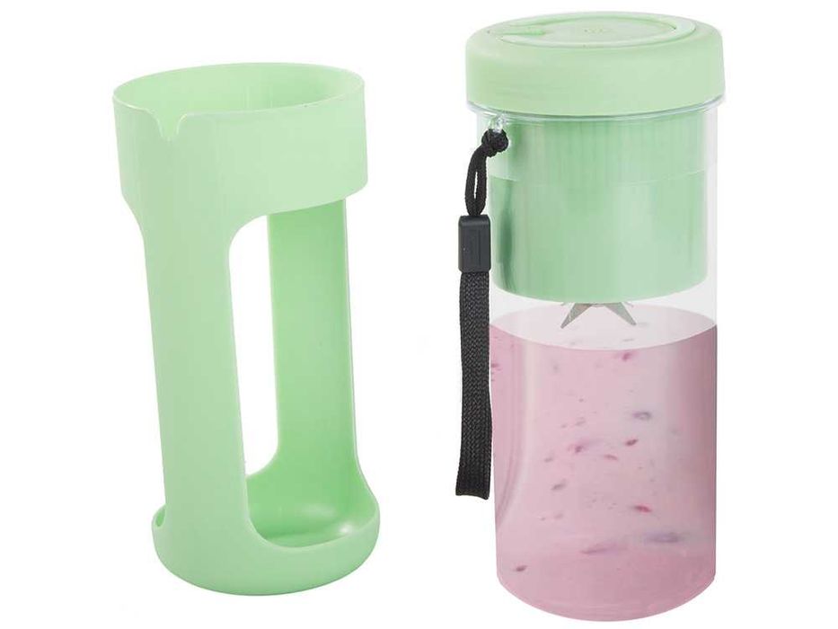 Shaker portabil smoothie si proteine 450ml cu 6 lame inox USB 2000mAh