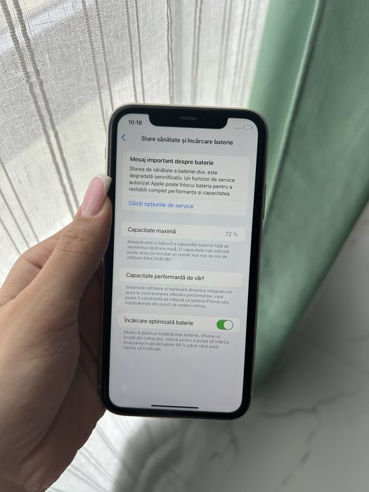 iPhone 11 64GB – Alb – 72% sănătate baterie