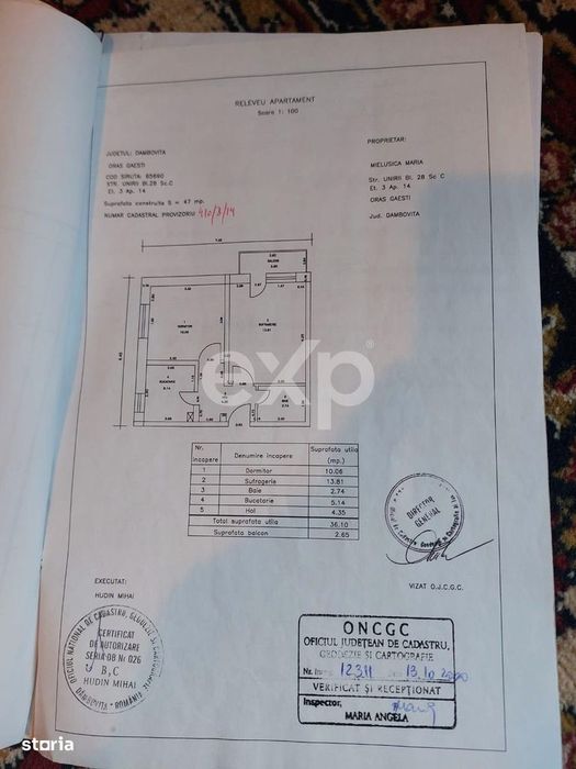 Vanzare 2 camere curat liber decomandat et 3 central Gaesti
